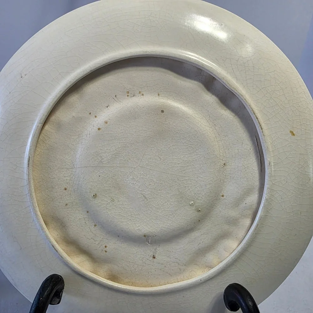 Vintage Hand Painted‎ Stoneware Plates Set Of 2 Mushroom Motif 8